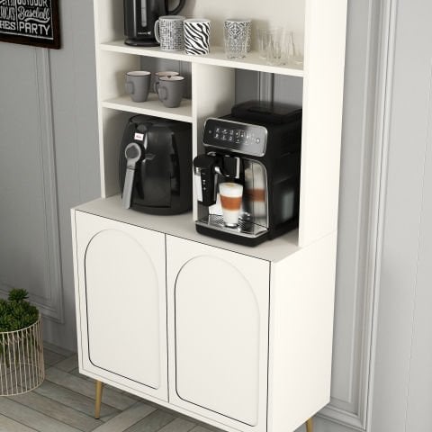 Variant Lyon Kahve Köşesi 80cm - Krem / Altın