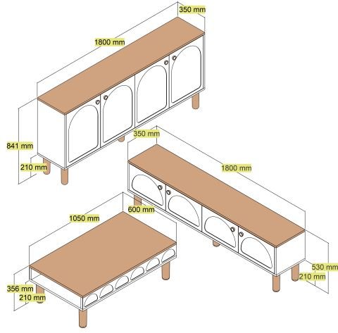 Variant Bohem 3 Lü Salon Takımı - Beyaz