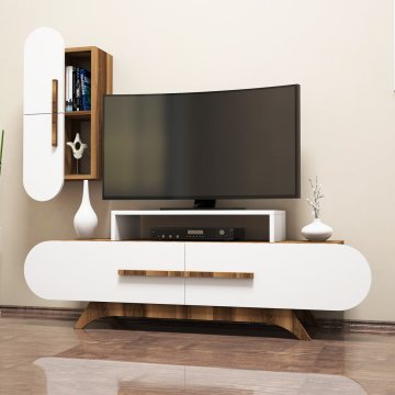 Variant Rose Duvar Raflı Tv Ünitesi Ceviz - Beyaz