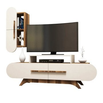 Variant Rose Duvar Raflı Tv Ünitesi Ceviz - Ekru