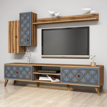 Variant Class Duvar Raflı Tv Ünitesi Ceviz - Kalsedon
