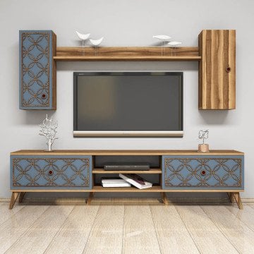 Variant Class Duvar Raflı Tv Ünitesi Ceviz - Kalsedon