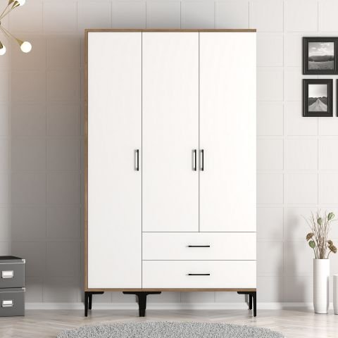 Kumsal 3 Kapılı (ST) Gardırop - Lidya / Beyaz