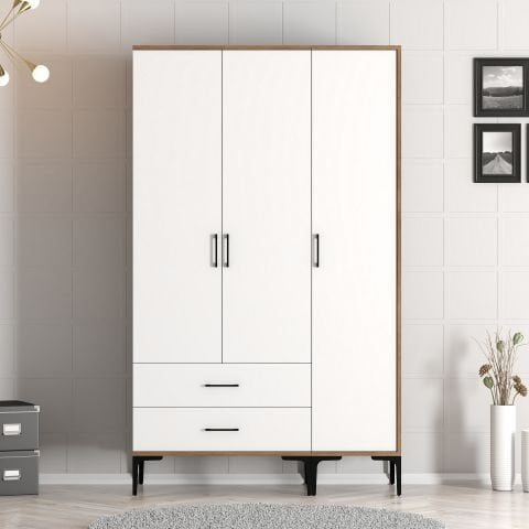 Kumsal 3 Kapılı (ST) Gardırop - Lidya / Beyaz
