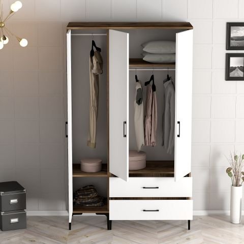 Kumsal 3 Kapılı (ST) Gardırop - Lidya / Beyaz