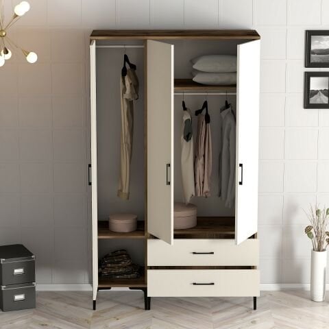 Kumsal 3 Kapılı (ST) Gardırop - Lidya / Krem