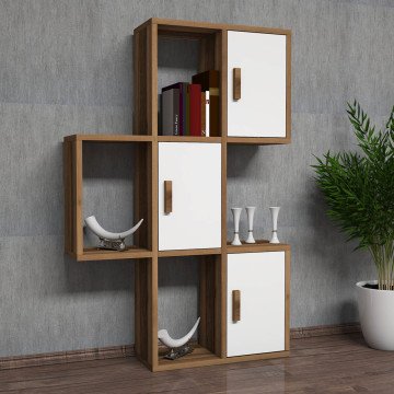 Variant Flora Kitaplık Ceviz - Beyaz