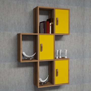 Variant Flora Kitaplık Ceviz - Sarı