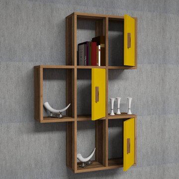 Variant Flora Kitaplık Ceviz - Sarı