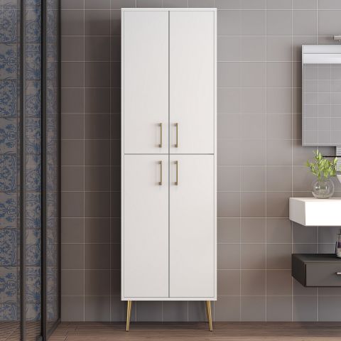 Variant Berlin A Çok Amaçlı Dolap - Beyaz / Beyaz / Altın