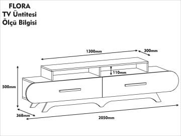 Variant Flora Tv Ünitesi Ceviz - Sarı