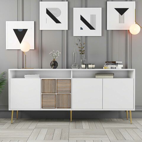 Variant Milan Konsol - Beyaz / Beyaz / Altın