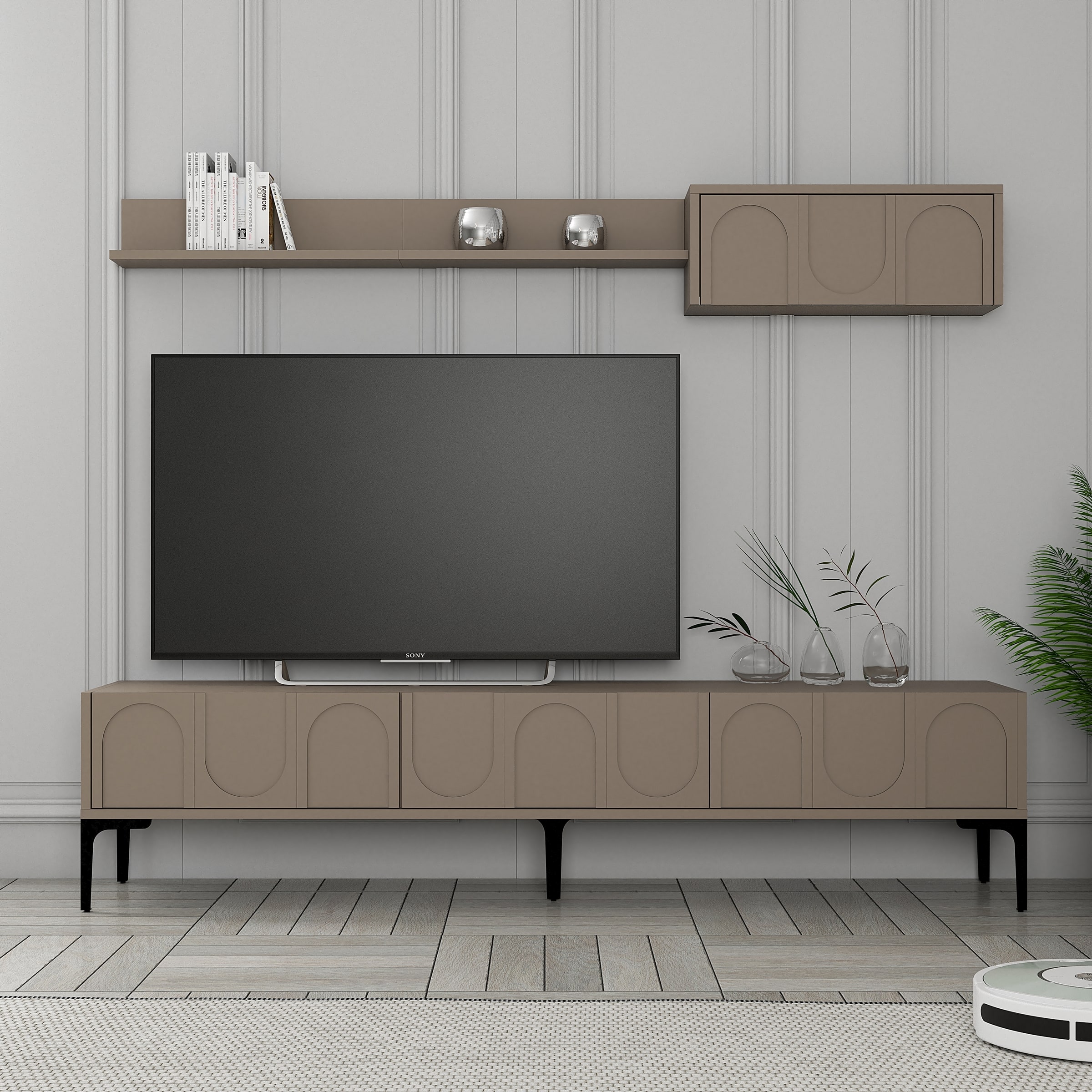 Variant Lyon Duvar Raflı Tv Ünitesi - Atlas / Siyah