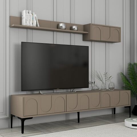 Variant Lyon Duvar Raflı Tv Ünitesi - Atlas / Siyah
