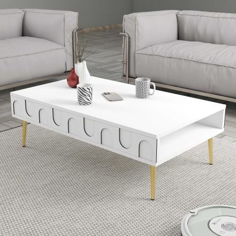 Variant Lyon Orta Sehpa - Beyaz / Altın