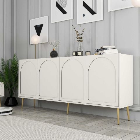 Variant Lyon 3 Lü Salon Takımı - Krem / Altın