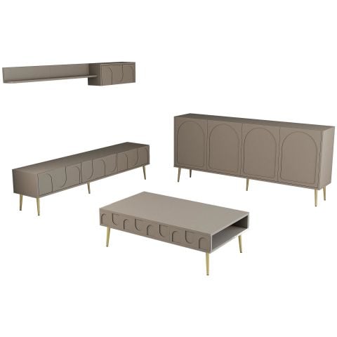 Variant Lyon 3 Lü Salon Takımı - Atlas / Altın