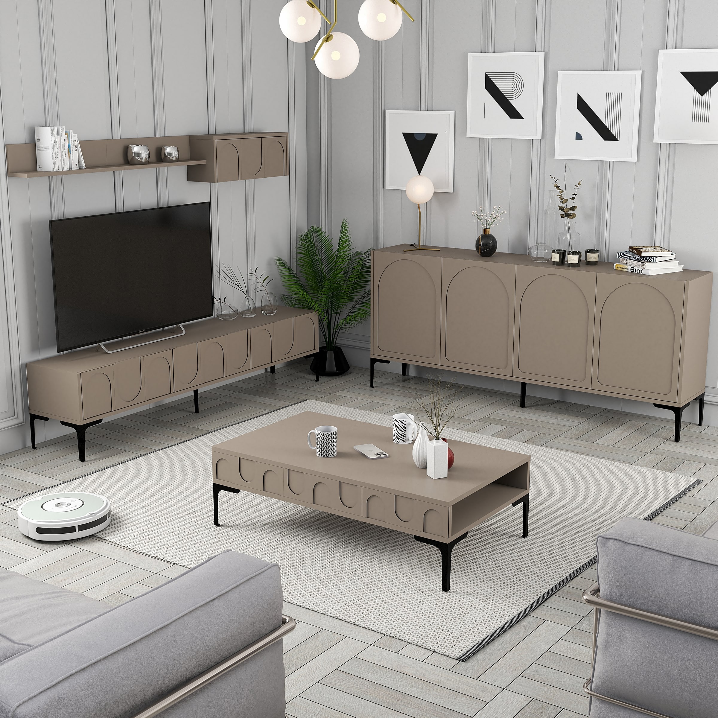 Variant Lyon 3 Lü Salon Takımı - Atlas / Siyah