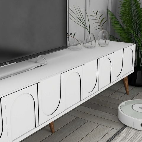 Variant Lyon 3 Lü Salon Takımı - Beyaz / Ceviz