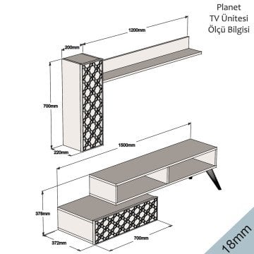 Planet Tv Ünitesi - Ceviz / Ceviz