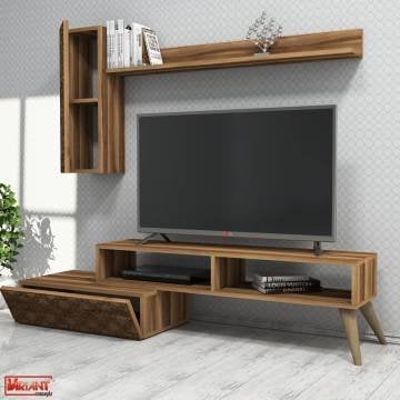 Planet Tv Ünitesi Ve Orta Sehpa Takımı - Ceviz / Ceviz
