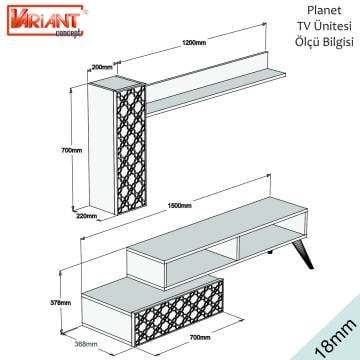 Planet Tv Ünitesi Ve Orta Sehpa Takımı - Ceviz / Ceviz
