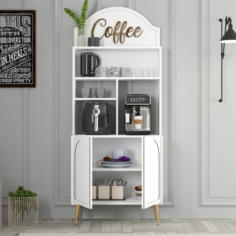 Variant Lyon Kahve Köşesi 80cm - Beyaz / Altın