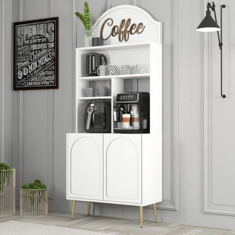 Variant Lyon Kahve Köşesi 80cm - Beyaz / Altın