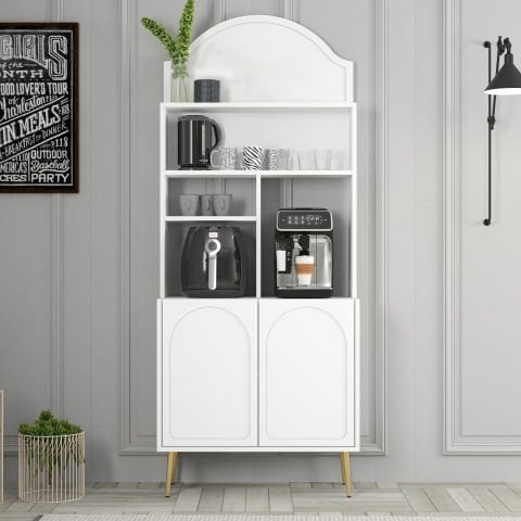 Variant Lyon Kahve Köşesi 80cm - Beyaz / Altın