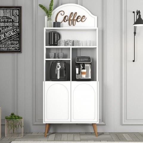 Variant Lyon Kahve Köşesi 80cm - Beyaz / Ceviz
