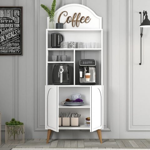 Variant Lyon Kahve Köşesi 80cm - Beyaz / Ceviz