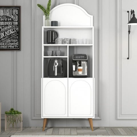 Variant Lyon Kahve Köşesi 80cm - Beyaz / Ceviz