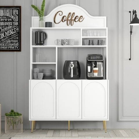 Variant Lyon Kahve Köşesi 120cm - Beyaz / Altın