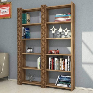 City Çift Kitaplık - Ceviz / Ceviz
