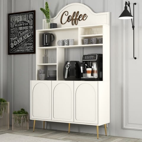 Variant Lyon Kahve Köşesi 120cm - Krem / Altın