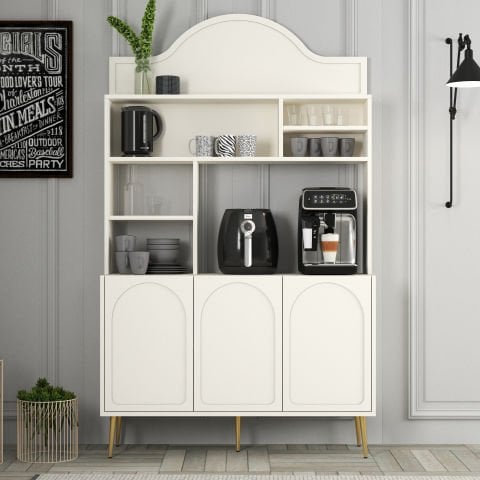 Variant Lyon Kahve Köşesi 120cm - Krem / Altın