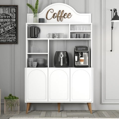 Variant Lyon Kahve Köşesi 120cm - Beyaz / Ceviz