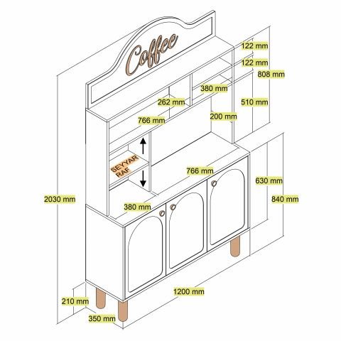Variant Bohem Kahve Köşesi 120Cm - Krem