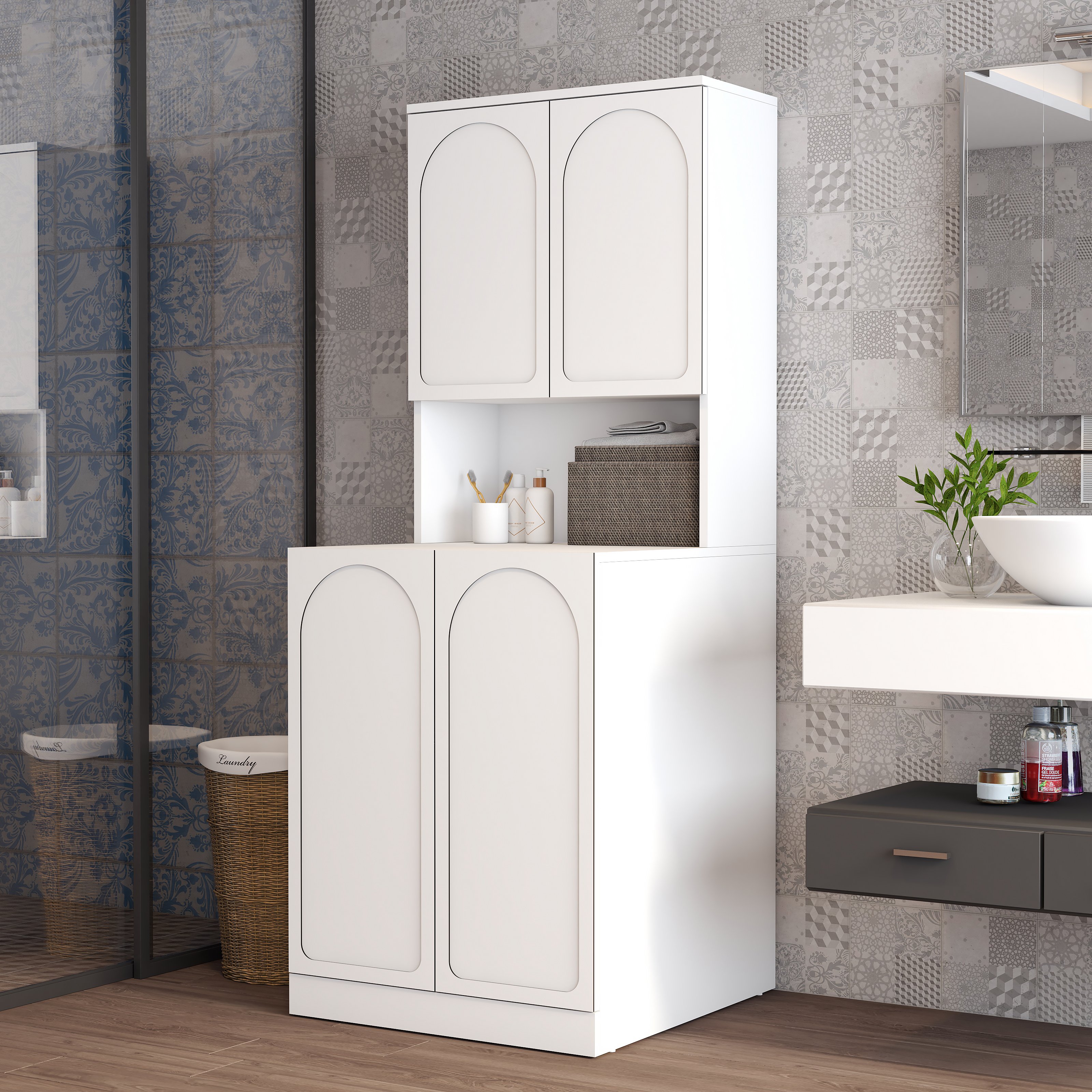 Variant Lyon Çamaşır Makinesi Dolabı V101 - Beyaz