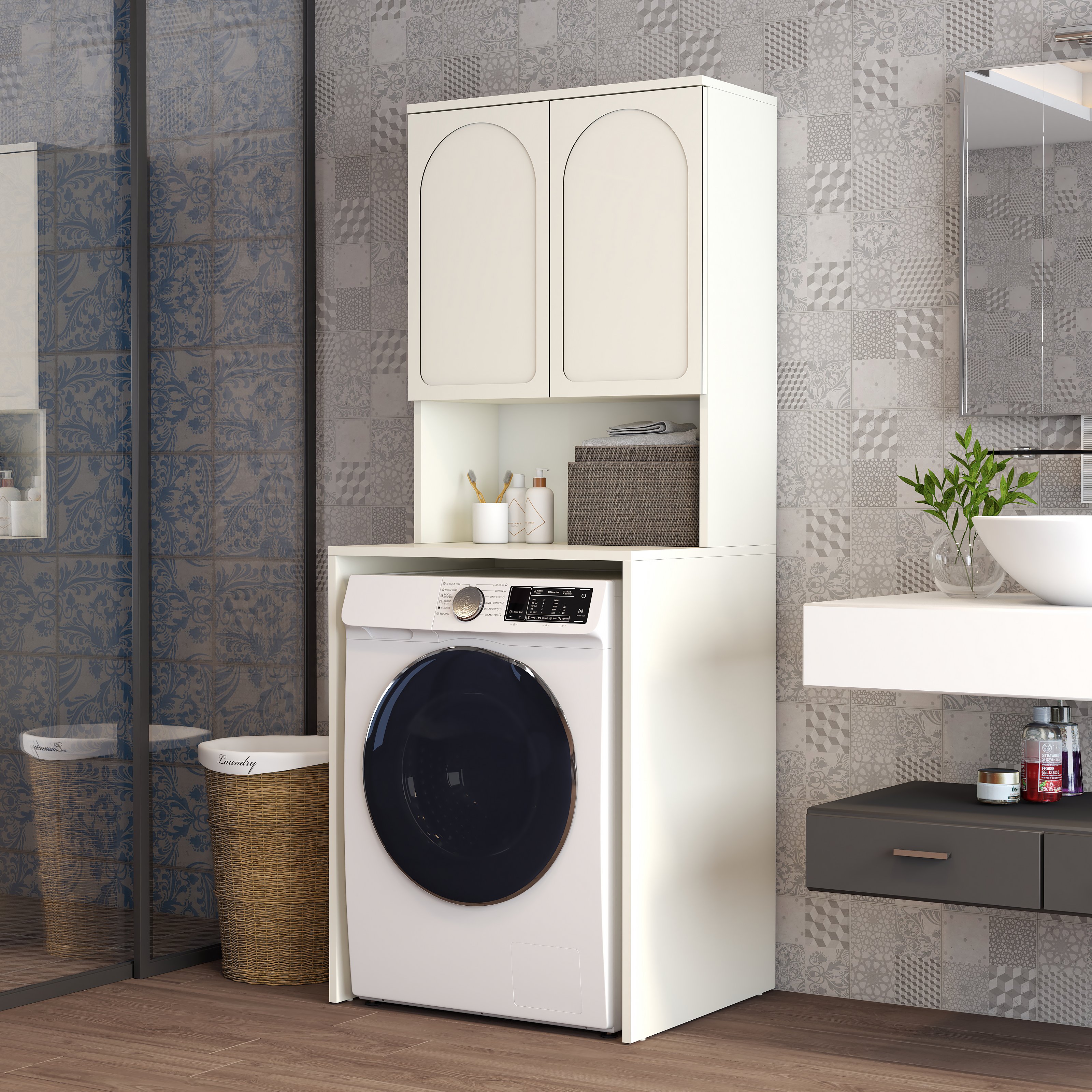 Variant Lyon Çamaşır Makinesi Dolabı V102 - Krem