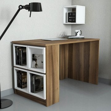 Box Çalışma Masası - Ceviz / Beyaz