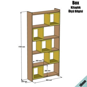 Box Kitaplık - Ceviz / Sarı
