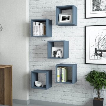 Box Duvar Rafı - Mavi