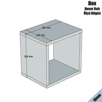 Box Duvar Rafı - Krem