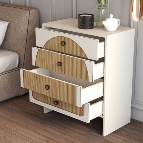 Münih 4 Çekmece Şifonyer - Krem  Yunus