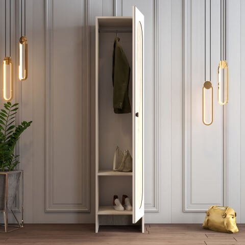 Münih 1 Kapılı (3) - Gardırop - Krem / Traverten