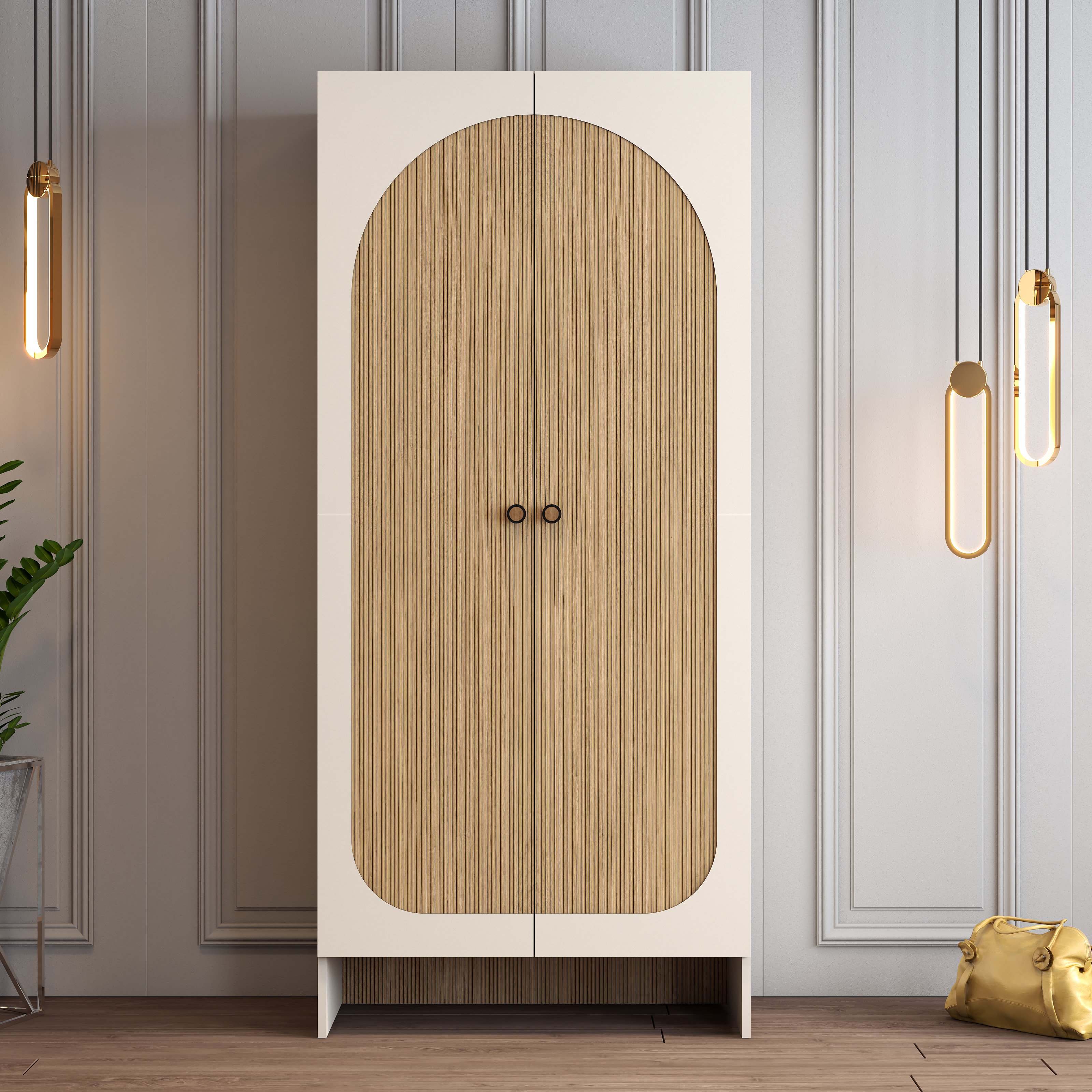 Münih 2 Kapılı (1) - Gardırop - Krem / Yunus