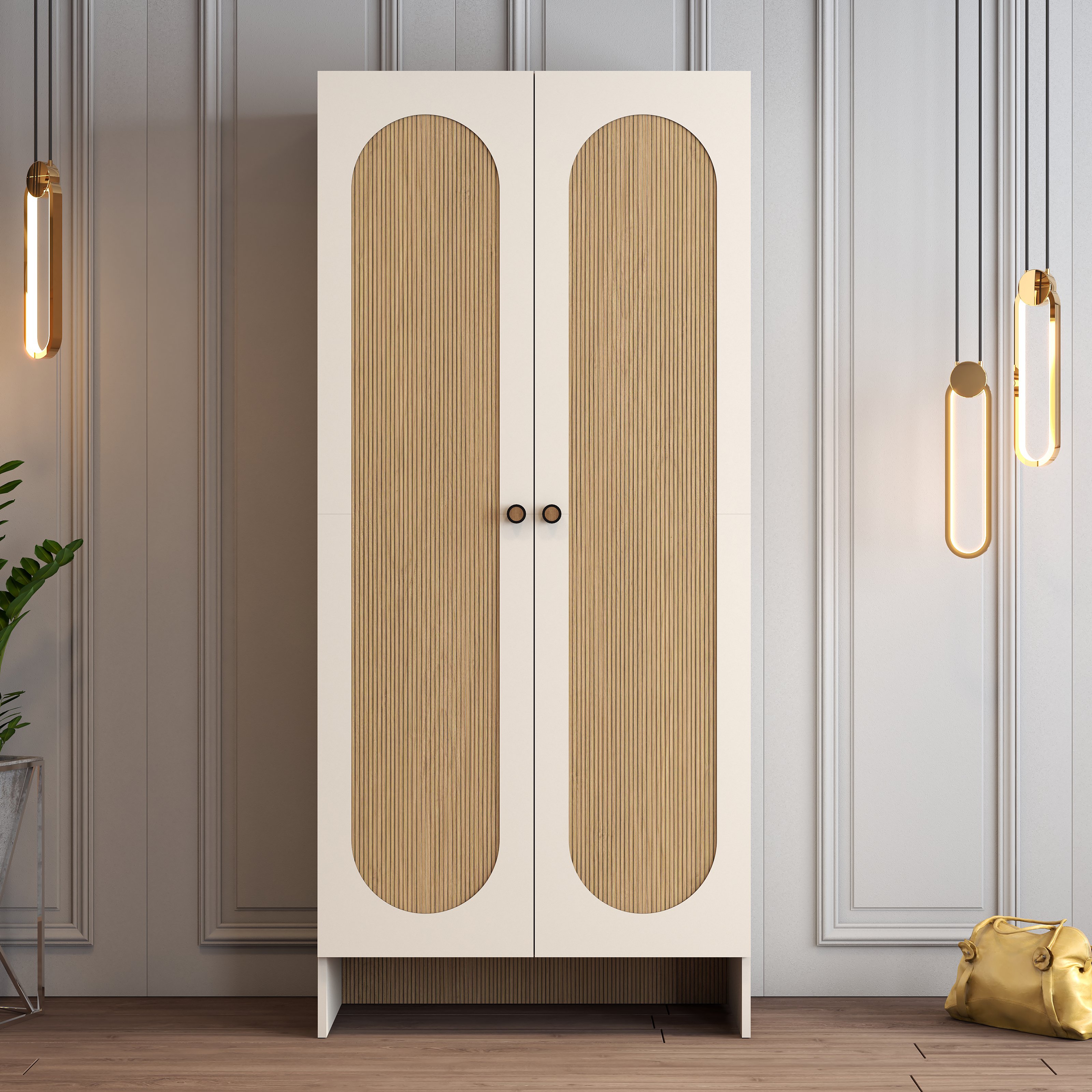 Münih 2 Kapılı (2) - Gardırop - Krem / Yunus