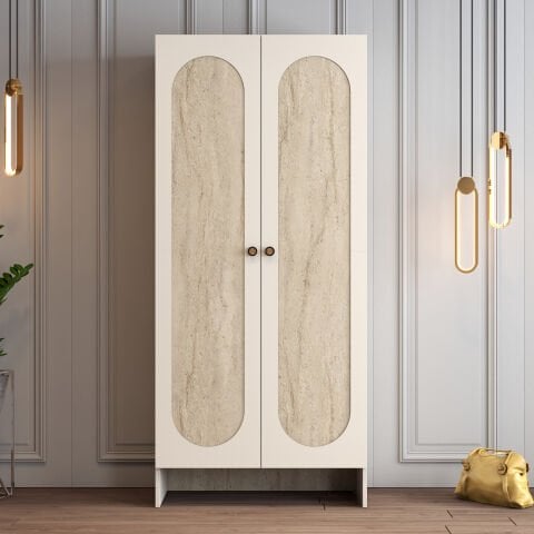 Münih 2 Kapılı (2) - Gardırop - Krem / Traverten