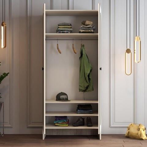 Münih 2 Kapılı (2) - Gardırop - Krem / Traverten